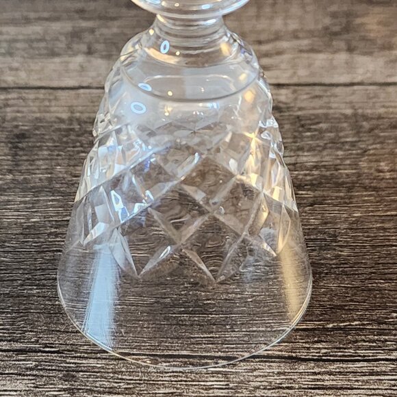 Vintage Webb Corbett England Crystal Wine Glasses Heavy Cut Etched Stamped Clear - Picture 6 of 13